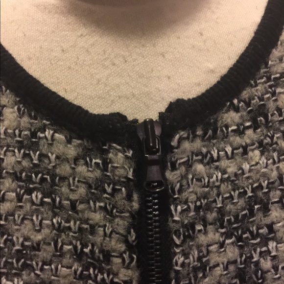 LOFT Small wool blend zippered cardigan w/ pockets - Picture 3 of 9